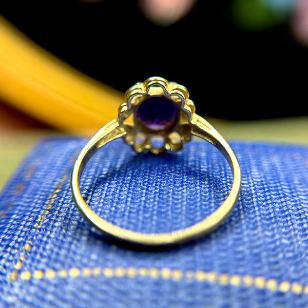 Vintage 10kt Gold Purple Glass Ring