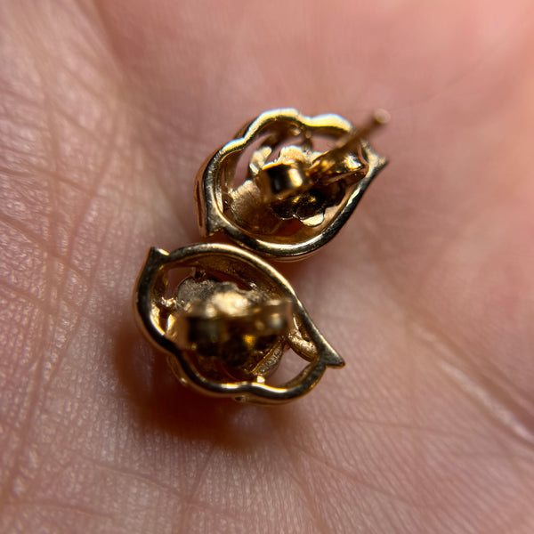 Vintage 14kt Gold Opal Earrings