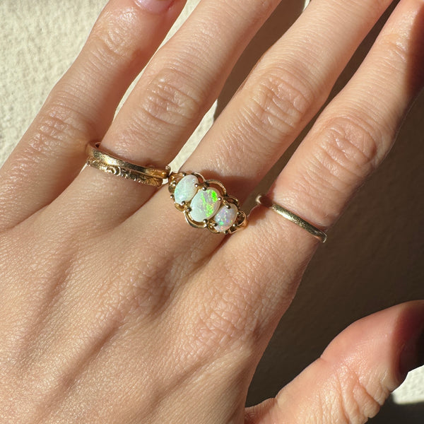 14kt Gold Opal Trilogy Ring