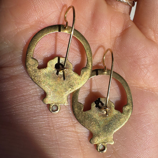 14kt Gold Art Nouveau Opal Goddess Earrings