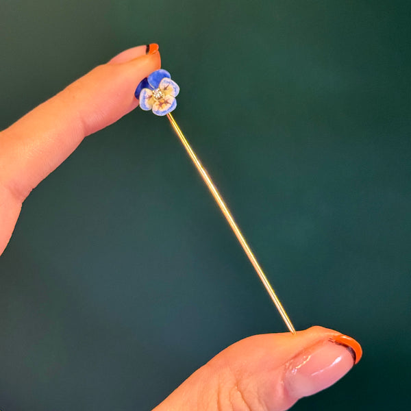 Antique 14kt Gold Pansy Stick Pin