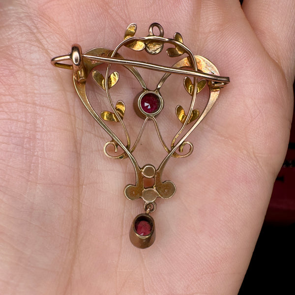 Authentic Art Nouveau 9ct Gold Brooch/Pendant