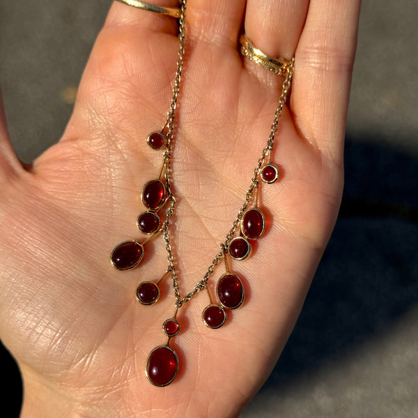 9ct Gold Red Tourmaline Necklace