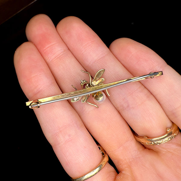 9ct Gold Insect Brooch