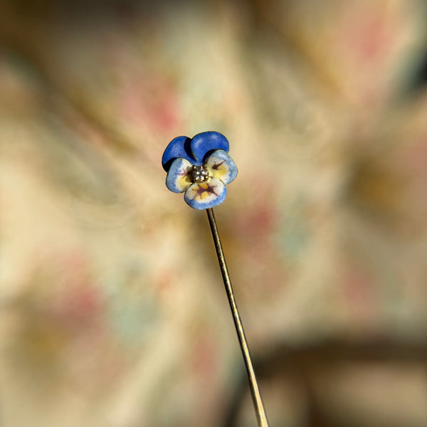 Antique 14kt Gold Pansy Stick Pin