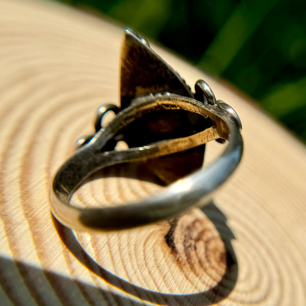 Vintage Ornate Sterling Silver Moonstone Ring