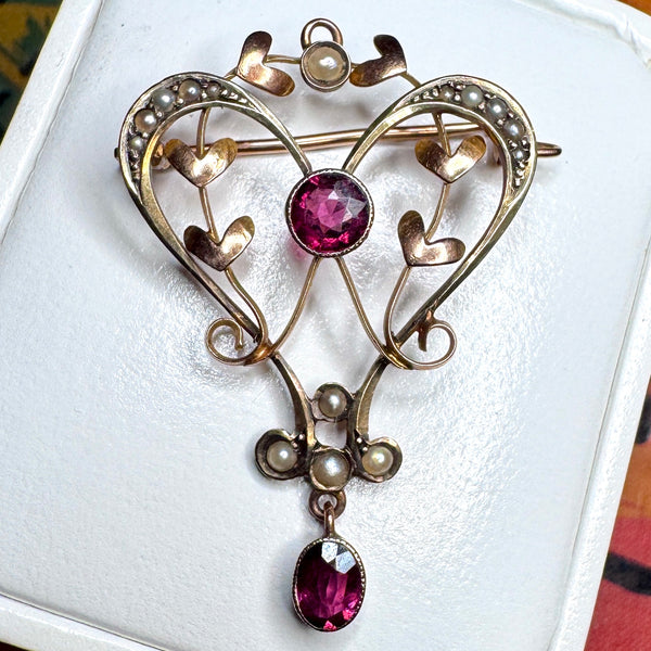 Authentic Art Nouveau 9ct Gold Brooch/Pendant