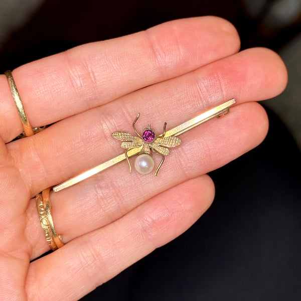 9ct Gold Insect Brooch