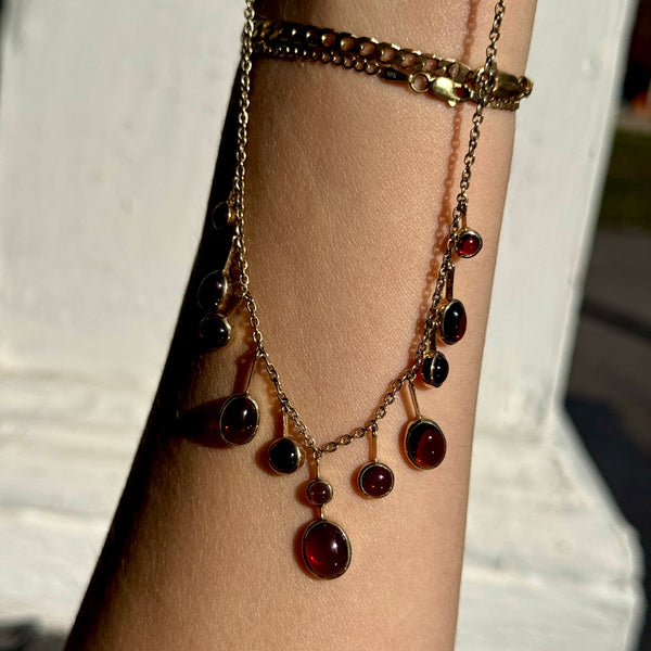 9ct Gold Red Tourmaline Necklace