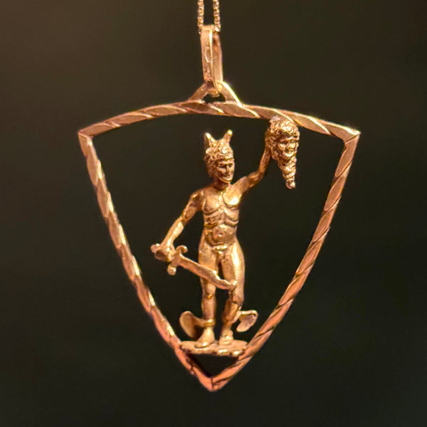 RARE 14kt Gold Perseus Pendant