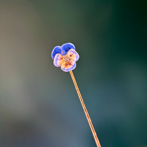 Antique 14kt Gold Pansy Stick Pin
