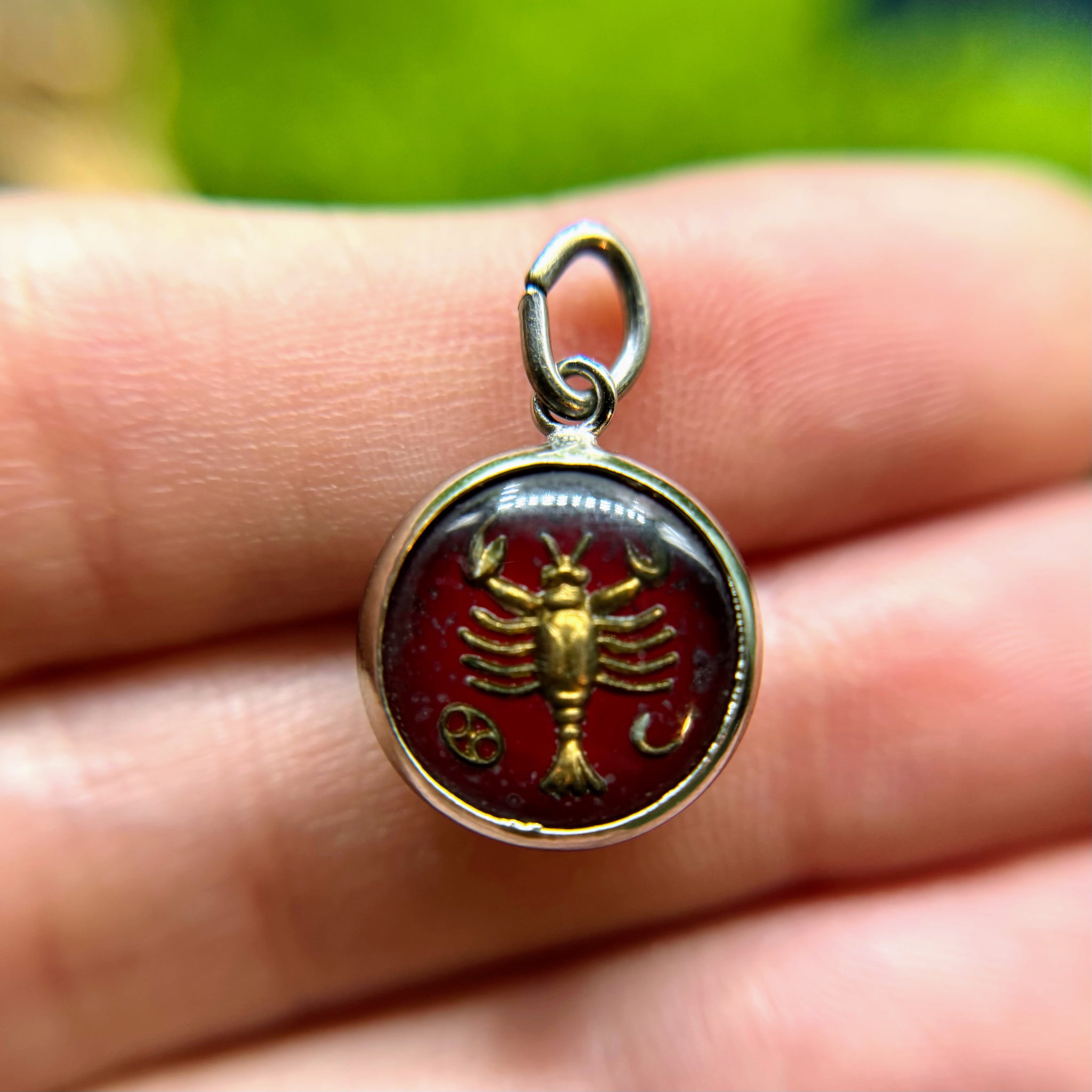 Vintage Sterling Cancer Zodiac Bubble Charm/Pendant