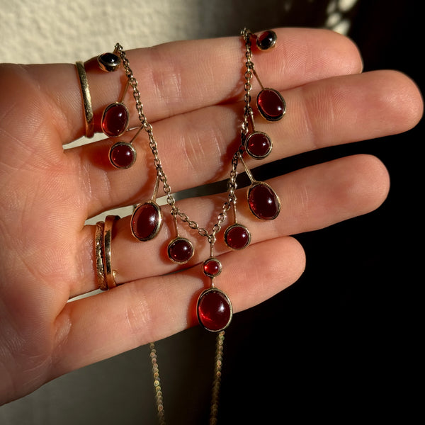 9ct Gold Red Tourmaline Necklace