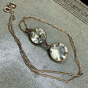 Unusual Antique GF Crystal Drop Necklace