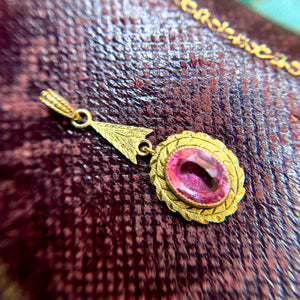 Antique 10kt Gold Pink Pendant