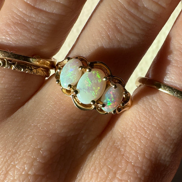 14kt Gold Opal Trilogy Ring
