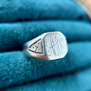 Vintage Sterling Silver Monogram Signet