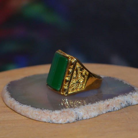 Vintage Jade 18kt Gold Filled Ring
