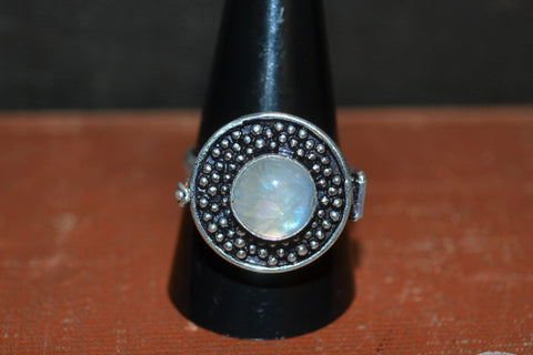 925 Silver + Moonstone Poison Ring