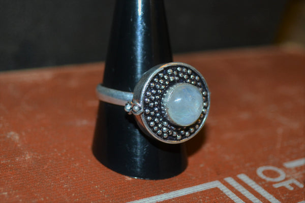 925 Silver + Moonstone Poison Ring