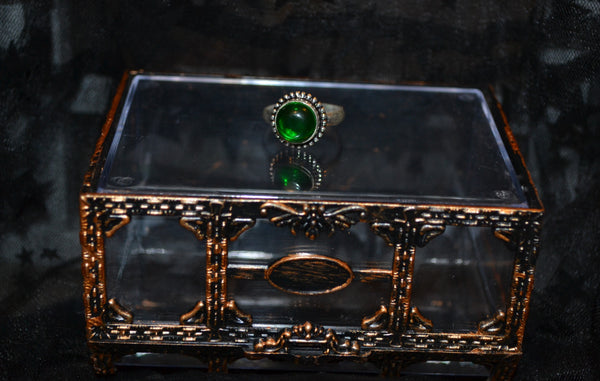 Vintage Handmade Green Glass Ring