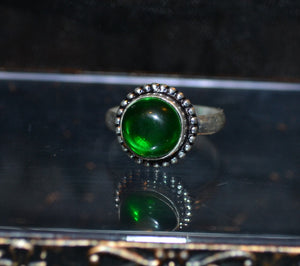 Vintage Handmade Green Glass Ring