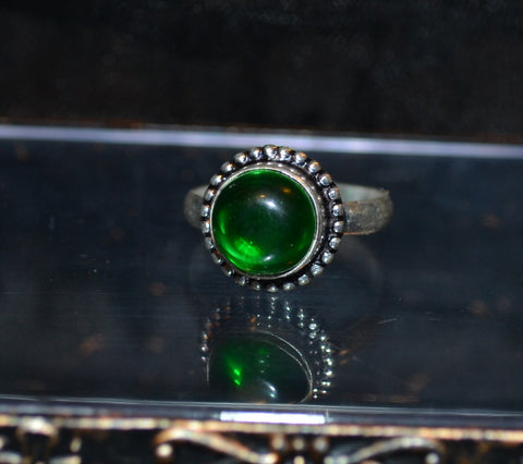 Vintage Handmade Green Glass Ring
