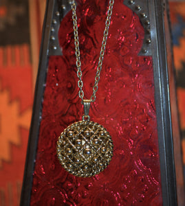 Vintage Gold Pearl Locket Necklace