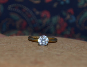 18kt Gold Plated Ring with Solitaire Stone