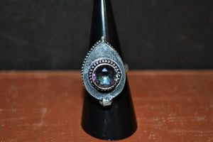 925 Silver + Mystic Topaz Poison Ring