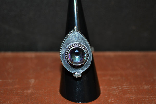 925 Silver + Mystic Topaz Poison Ring