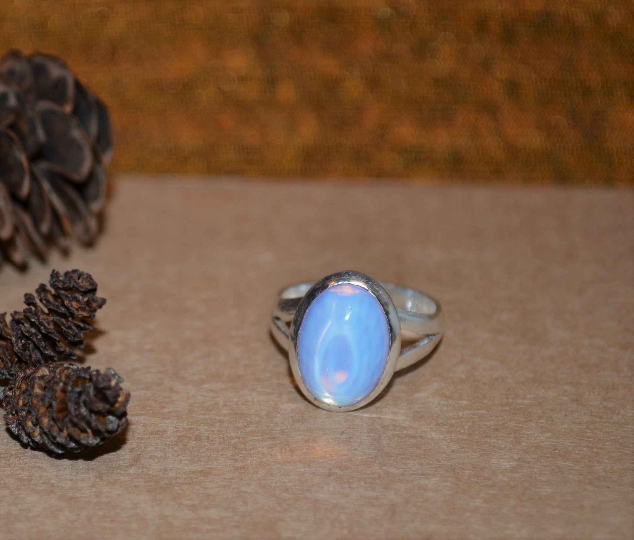 Sterling Silver Translucent Moonstone Ring