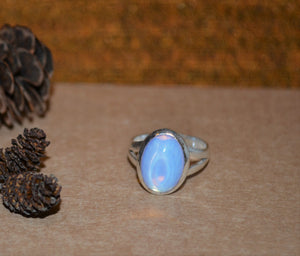 Sterling Silver Translucent Moonstone Ring