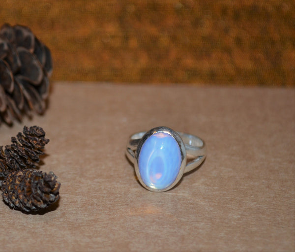 Sterling Silver Translucent Moonstone Ring