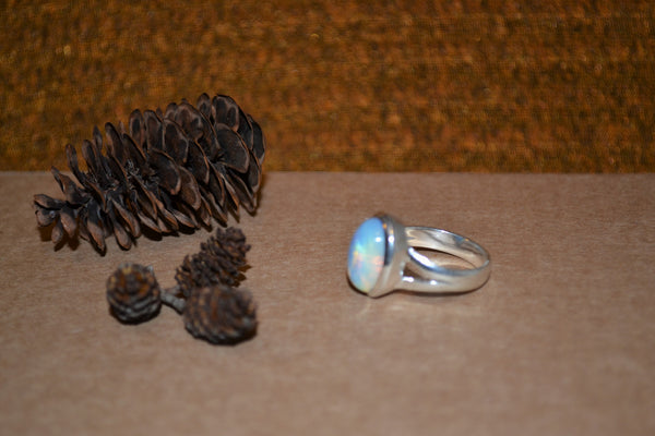 Sterling Silver Translucent Moonstone Ring