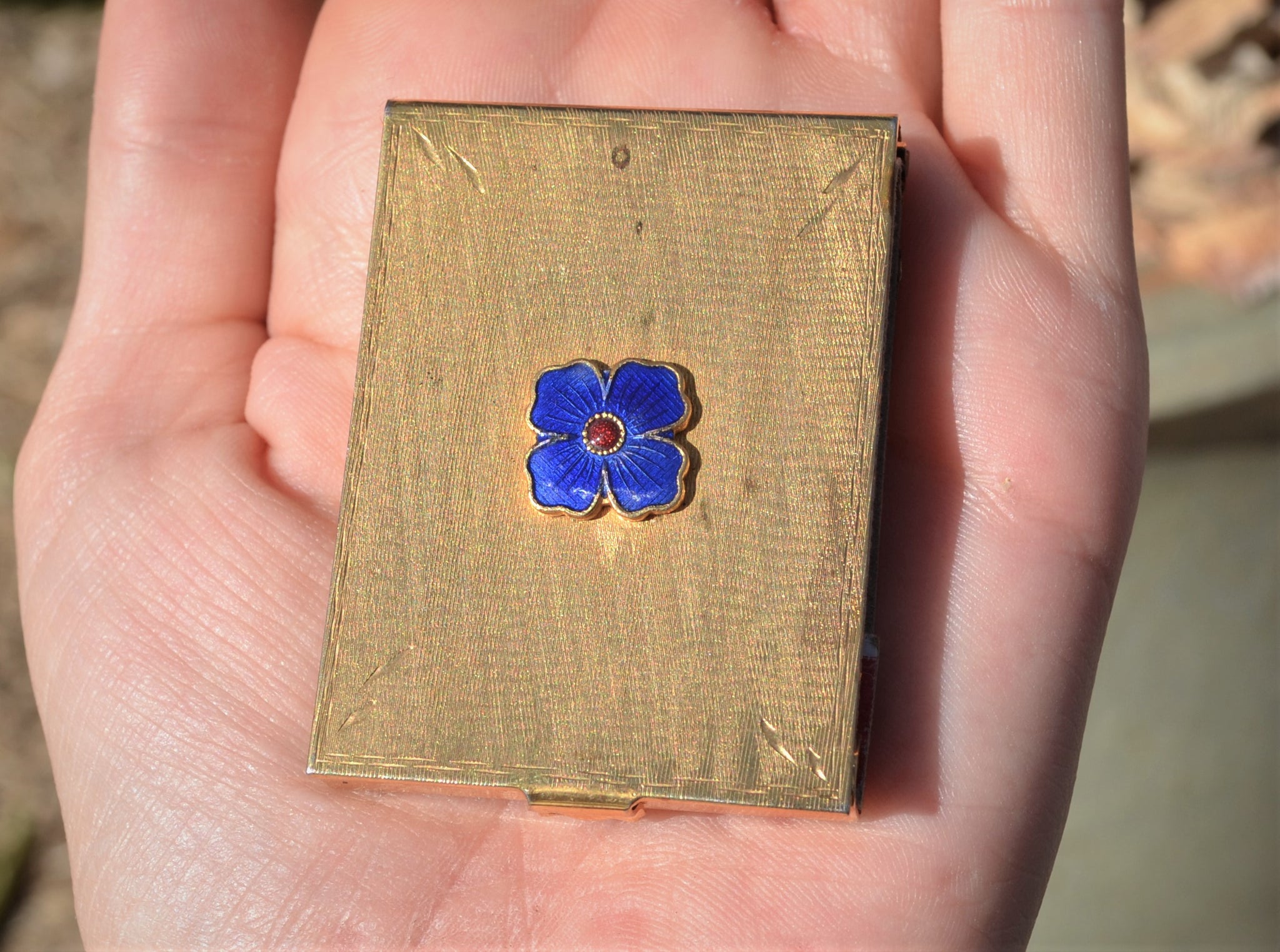 Vintage Guilloche Match Case from Italy