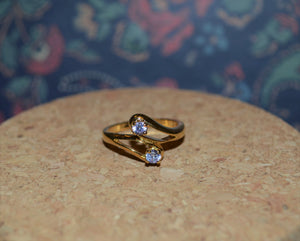 Vintage Gold Plated Sterling Silver Ring with Lilac Gems