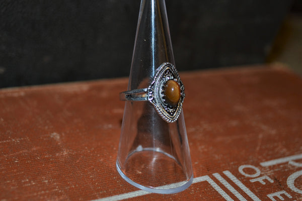 Art Deco Style Ring with Tigers Eye