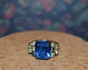 Vintage Blue Stone Cocktail Ring
