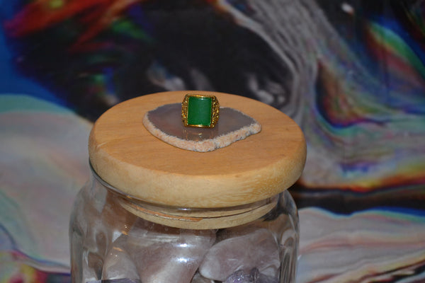 Vintage Jade 18kt Gold Filled Ring