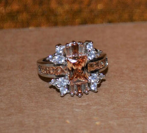 Sterling Silver + Genuine Morganite Ring