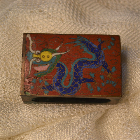 Vintage Double Sided Dragon Match Case