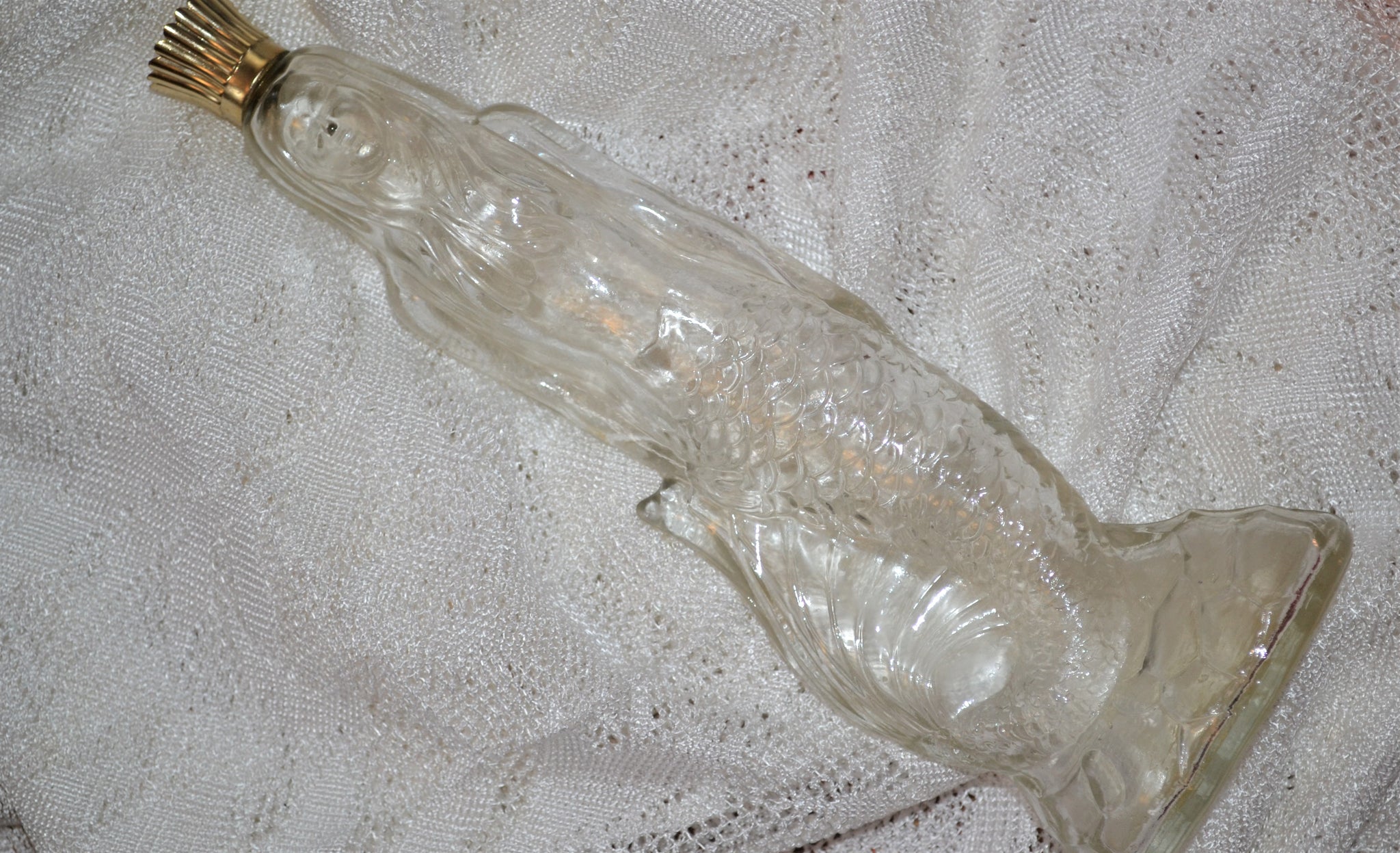 1970's Vintage Glass Mermaid Decanter/Perfume Bottle