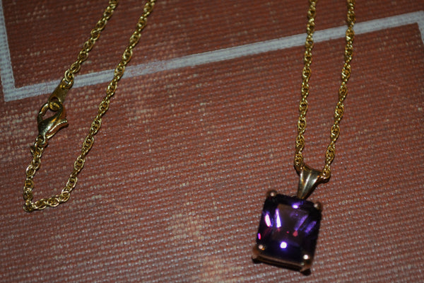 Magical Purple + Gold Square Necklace