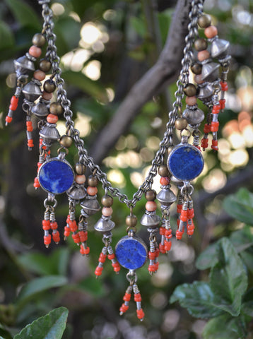 Vintage Tibetan Lapis & Coral Necklace