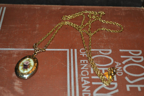 Vintage Floral Locket Necklace