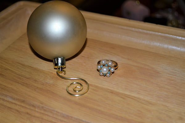 Vintage Pearl + Turquoise Bead Cocktail Ring