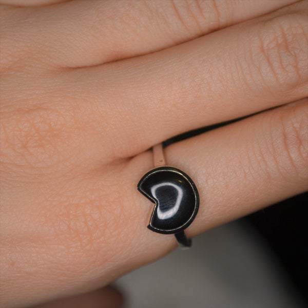 Sterling Silver Onyx Abstract Ring (1.9ct)