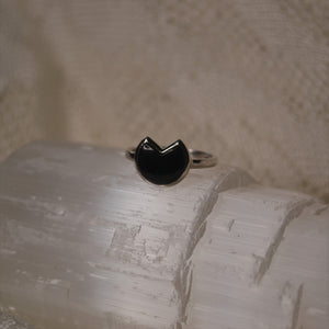 Sterling Silver Onyx Abstract Ring (1.9ct)