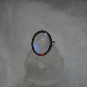 Sterling Silver Monstone Oval Ring (7.65ct)